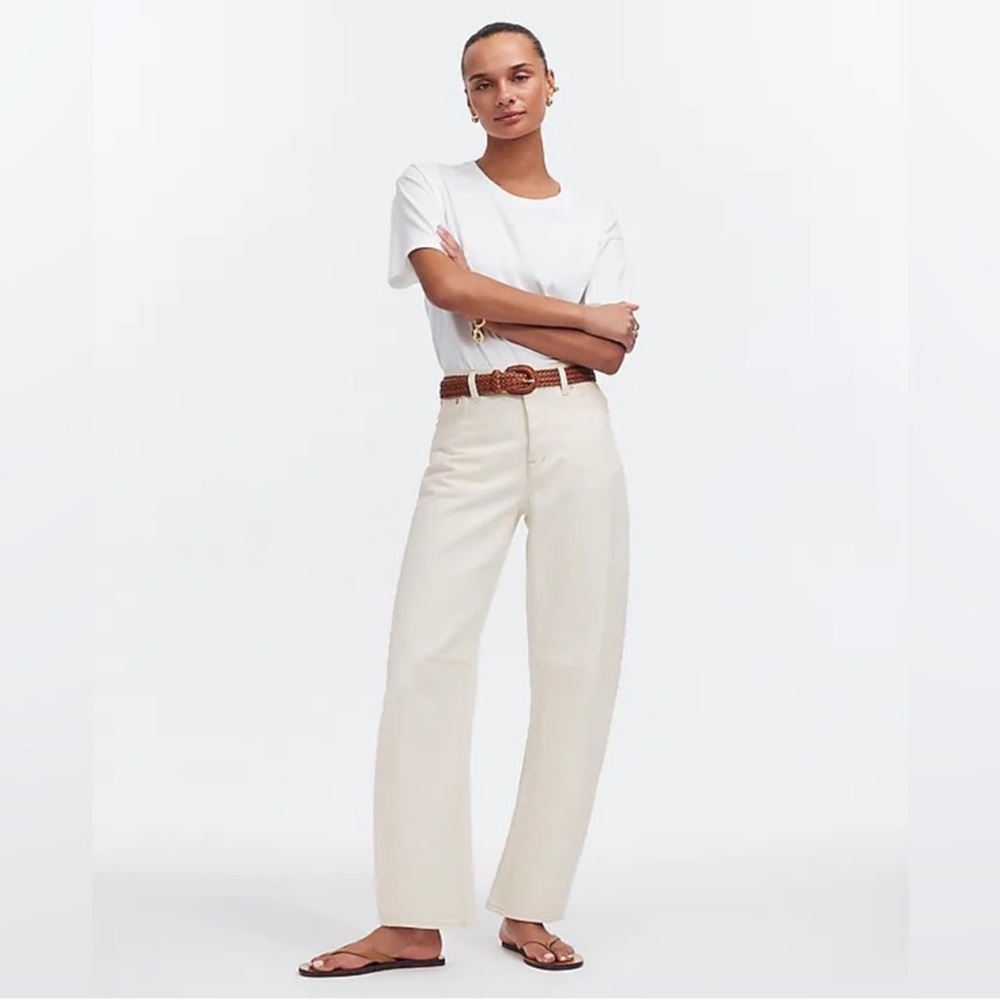 NWT Madewell The Darted Barrel-Leg Jean in Vintage Canvas, Hidden Button Fly, 32